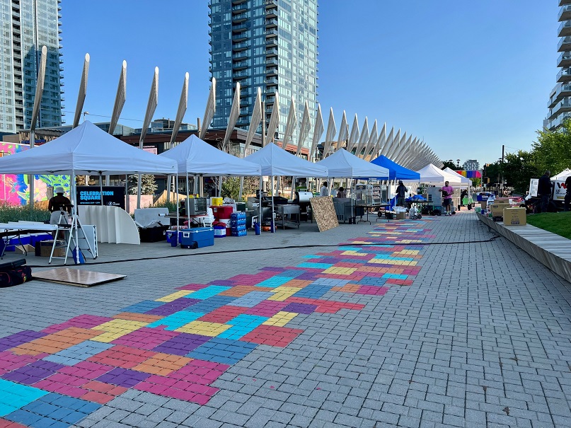 10 by 10 tents lined up at Afro-Caribbean Food Festival in Calgary